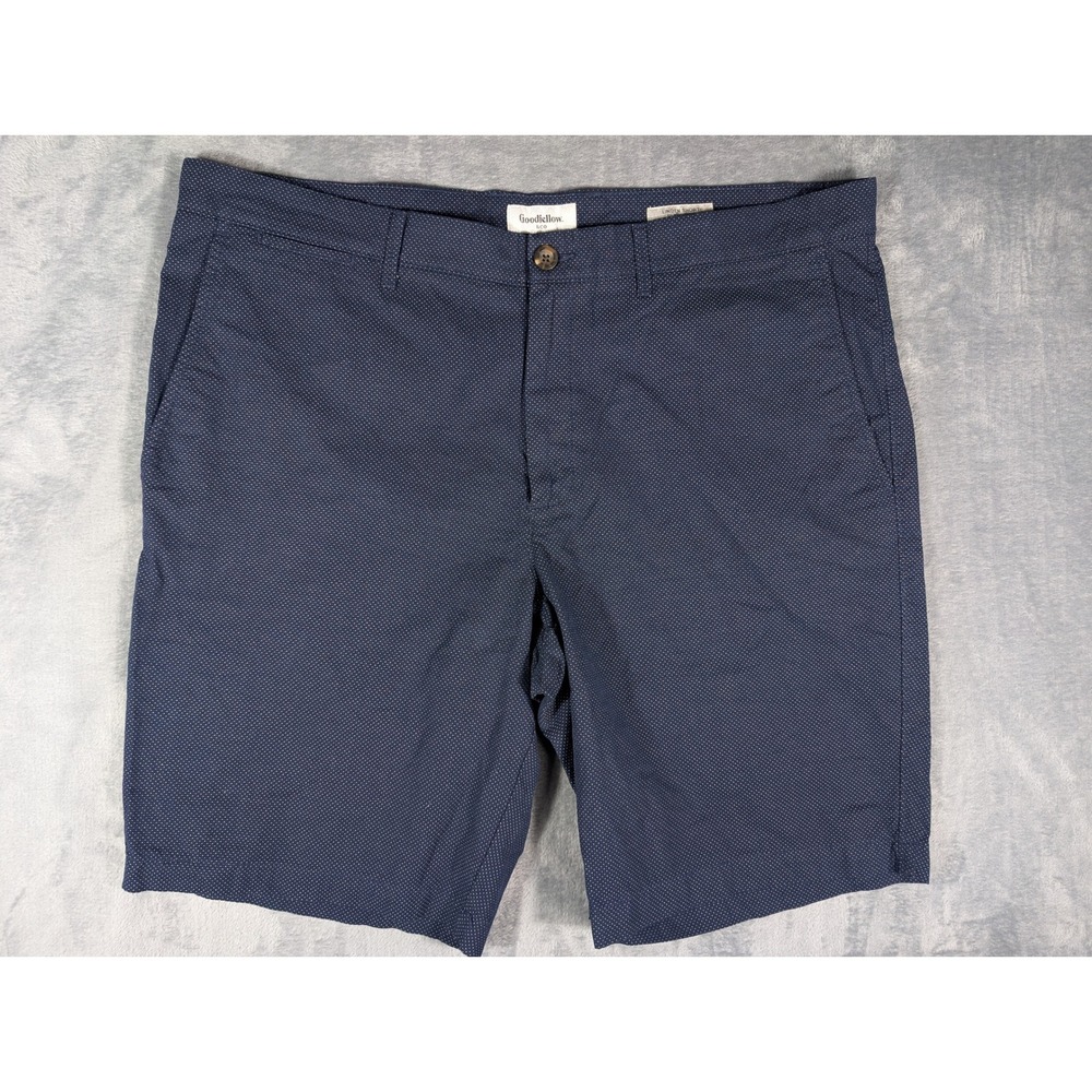 Goodfellow & Co Mens Navy Blue Microdot Cotton Chino Linden Short 10.5 Inseam 40